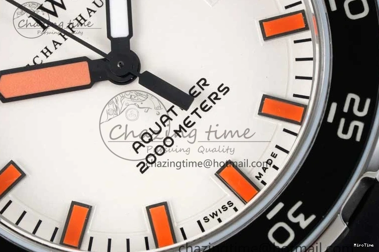MIROTIME 0426 Aquatimer Automatic SS RSF 1:1 Best Edition White Orange Dial on Black Rubber Strap A Supportive 7069